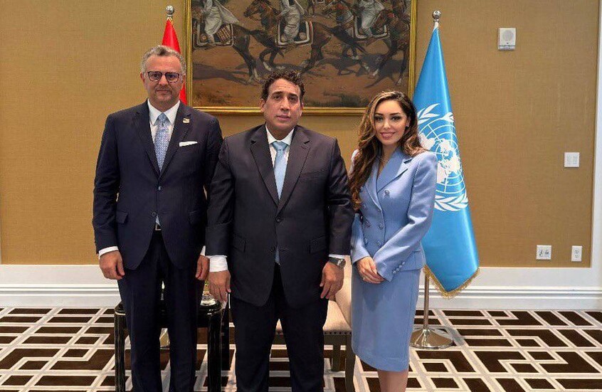 المنفي يلتقي في نيويورك  مستشار ترامب لشؤون إفريقيا والشرق الأوسط