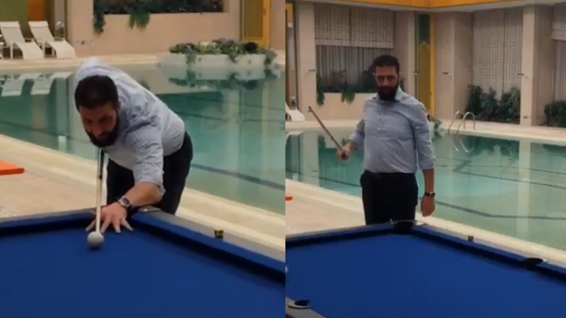 لقطات تظهر الرئيس الشرع يلعب البلياردو بدقة متناهية و”يصيب الهدف” ويثير تفاعلا واسعا (فيديو)