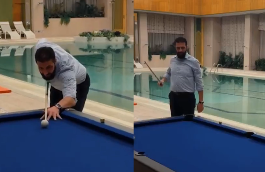 لقطات تظهر الرئيس الشرع يلعب البلياردو بدقة متناهية و”يصيب الهدف” ويثير تفاعلا واسعا (فيديو)