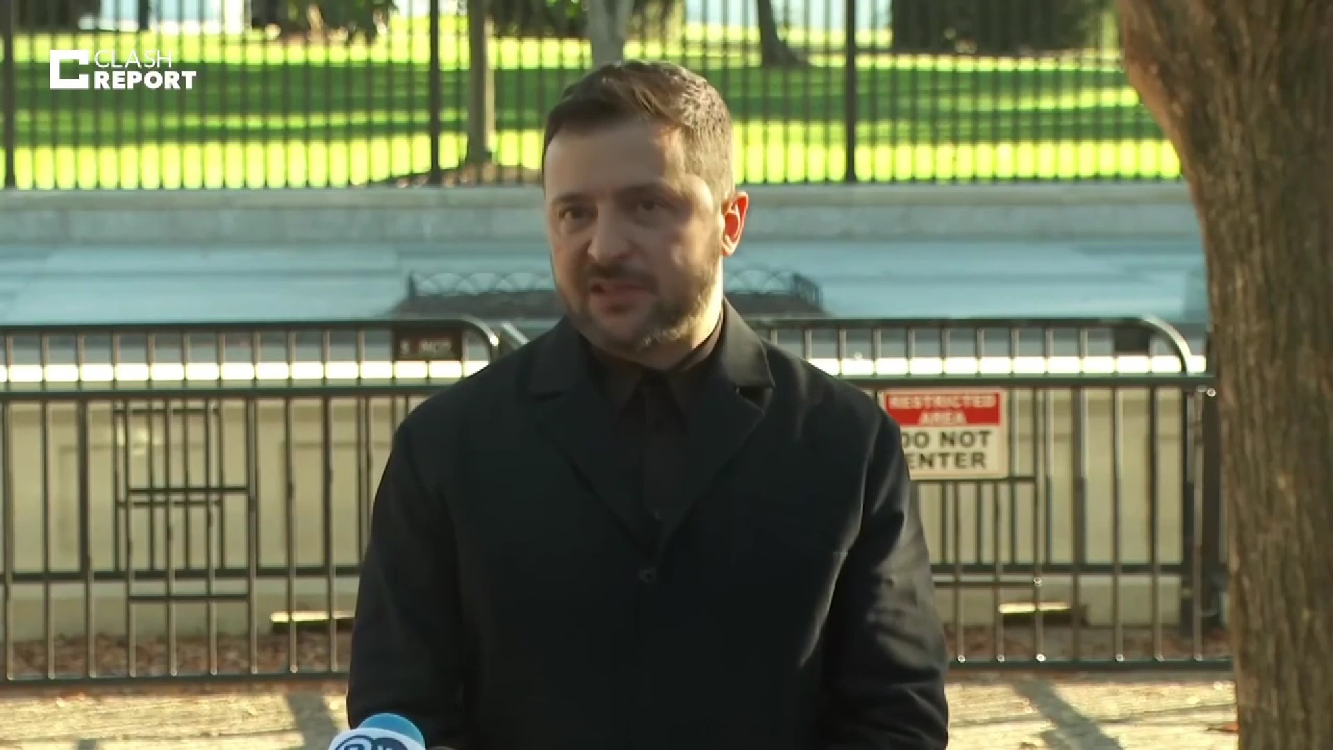 زيلينسكي يضطر إلى عقد مؤتمره الصحفي في حديقة خارج البيت الأبيض