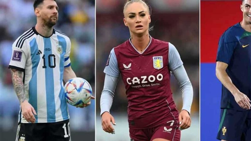 أجمل لاعبة كرة قدم في العالم تثير الجدل حول اختيارها بين الأفضل رونالدو أم ميسي (فيديو)