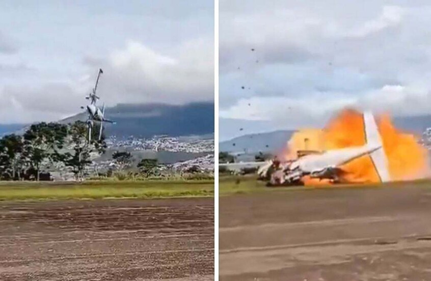 لحظات مرعبة.. طائرة تتحول إلى كرة نار بعد إقلاعها مباشرة في فنزويلا (فيديو)