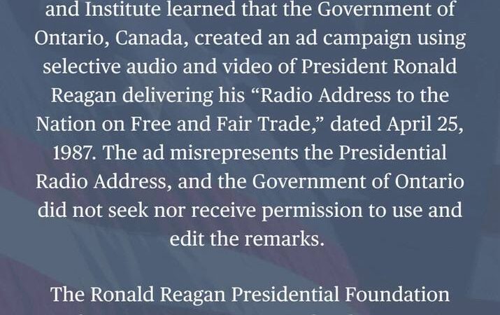 ترامب يعاقب كندا بسبب فيديو للرئيس الأسبق ريغان