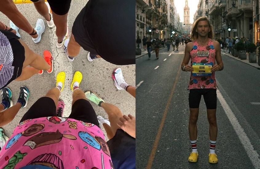 عداء روسي يجري نصف ماراثون بـ”كروكس” البلاستيكي ويكشف العواقب (فيديو)