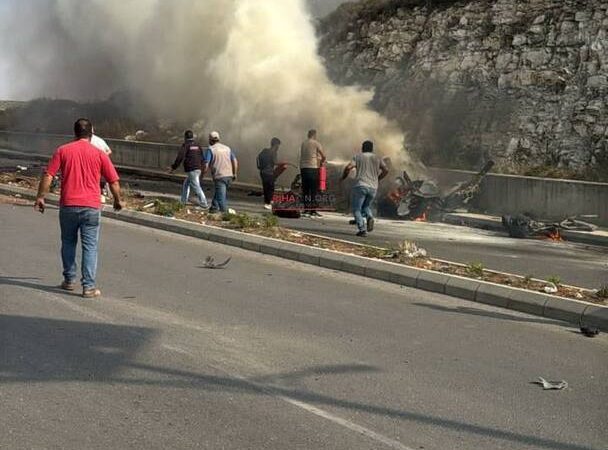 غارة اسرائيلية تستهدفت سيارة على طريق بلدة كفردجال جنوب لبنان