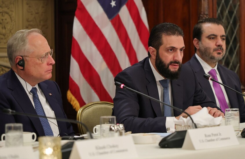 الشرع في لقاء مع غرفة التجارة الأمريكية: سوريا تفتح أبوابها للشراكات الاقتصادية المستدامة (صور)