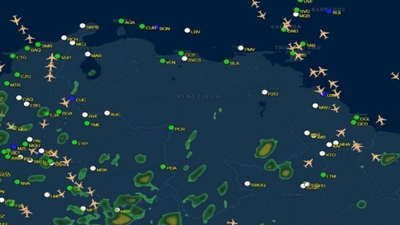 أجواء فنزويلا خالية من حركة الطيران وسط مخاوف من التصعيد العسكري (صورة)