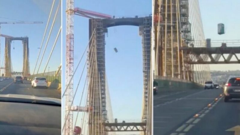 إسبانيا.. سقوط مرحاض متنقل من جسر على طريق مزدحم ( فيديو )