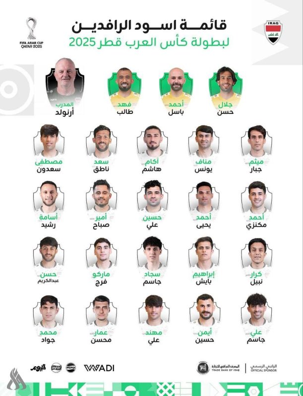 قائمة المنتخب الوطني لبطولة كأس العرب 2025