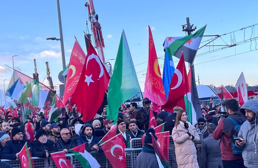 أكثر من نصف مليون تركي يحتجون دعما لفلسطين (صور+ فيديو)