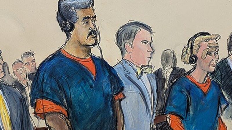 “أسوشيتد برس” تنشر رسما لمشهد محاكمة مادورو وزوجته في محكمة مانهاتن