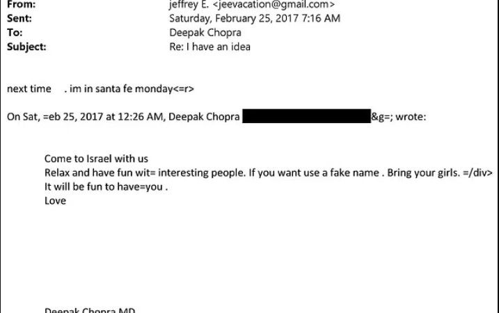 ملفات المجرم الجنسي إيستين تكشف عن رسائل صادمة مع شخصية روحانية شهيرة: دعوة لإسرائيل ومواضيع شتّى