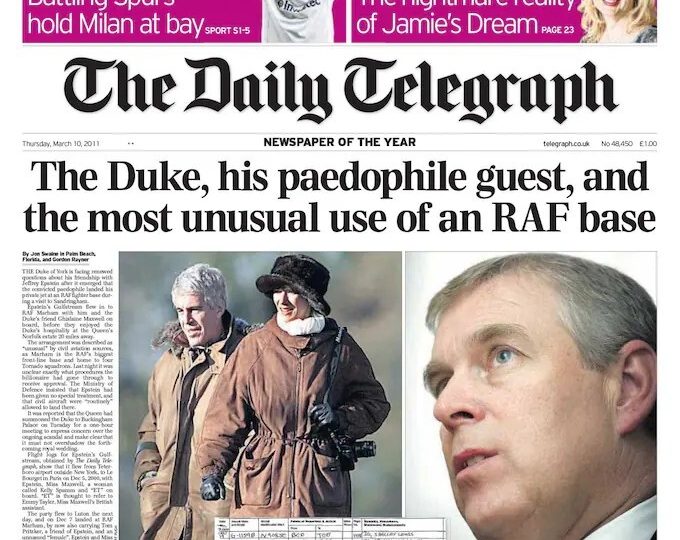 رئيس وزراء بريطاني سابق يكشف عن استخدام الأمير أندرو طائرات سلاح الجو الملكي للقاء إبستين