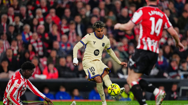 بهدف “ساحر”.. لامين جمال ينقذ برشلونة من فخ أتلتيك بلباو