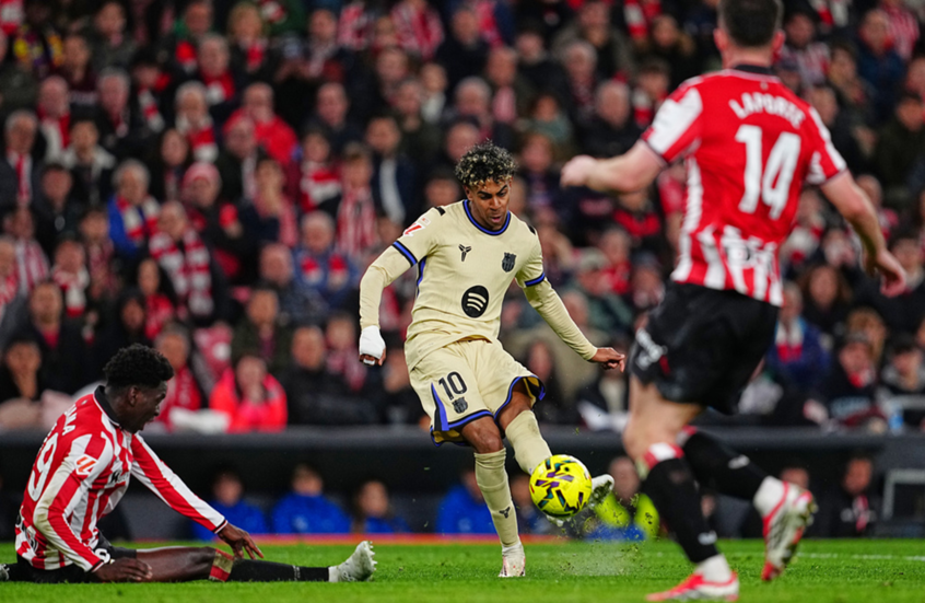 بهدف “ساحر”.. لامين جمال ينقذ برشلونة من فخ أتلتيك بلباو