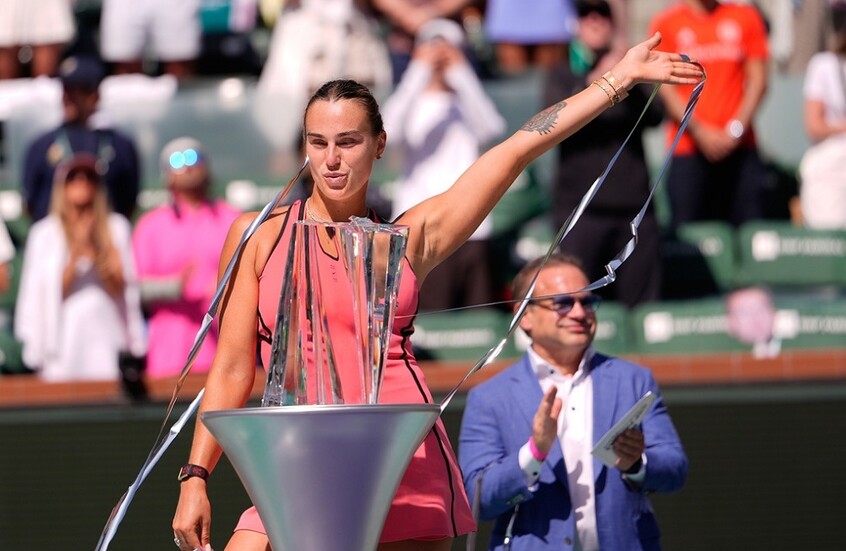 النجمة آرينا سابالينكا بطلة الإنديان ويلز (فيديو)