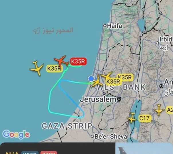 طائرة تزويد وقود أمريكية تهبط اضطراريا في تل أبيب بعد إرسالها إشارة استغاثة