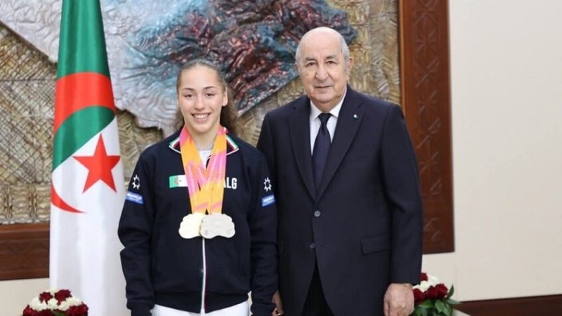 رئيس الجزائر يهنئ البطلة كيليا نمور عقب تألقها في مصر
