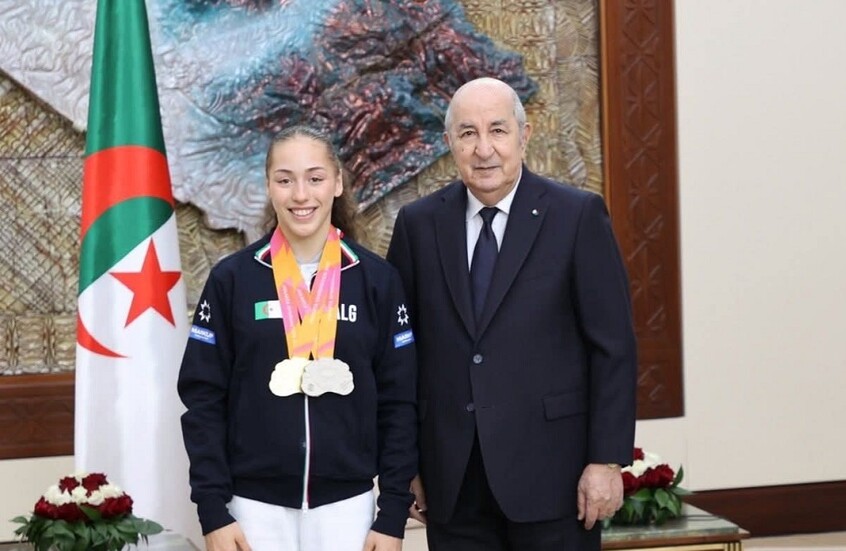 رئيس الجزائر يهنئ البطلة كيليا نمور عقب تألقها في مصر