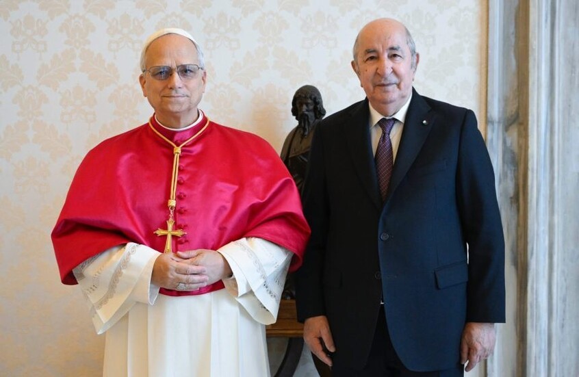 من الجزائر.. تبون وبابا الفاتيكان يدعوان إلى إنصاف الشعب الفلسطيني وتمكينه من إقامة دولته