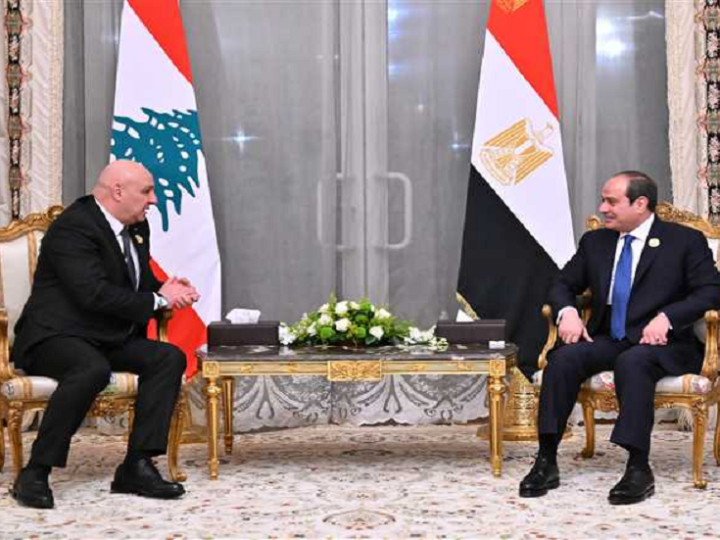 عون يبحث مع السيسي تطور المفاوضات مع إسرائيل