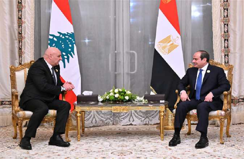 عون يبحث مع السيسي تطور المفاوضات مع إسرائيل