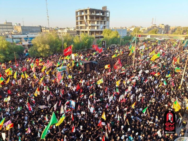 تحت رايات “الثأر”.. حشود عراقية مليونية تودّع خامنئي في النجف الأشرف (فيديوهات+صور)