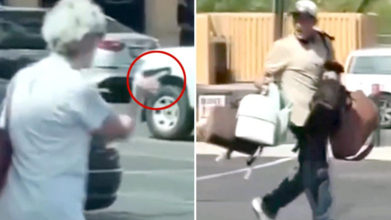 جدة مسلحة تطارد سارقا محتملا خارج متجر.. وموقفها يشعل الإنترنت (فيديو)