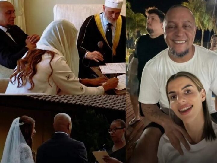 زواج نجم كرة القدم البرازيلية روبرتو كارلوس من سيدة أعمال مغربية (صور)